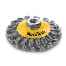 Щётка конусная NovoTools, плетенная сталь 100 мм